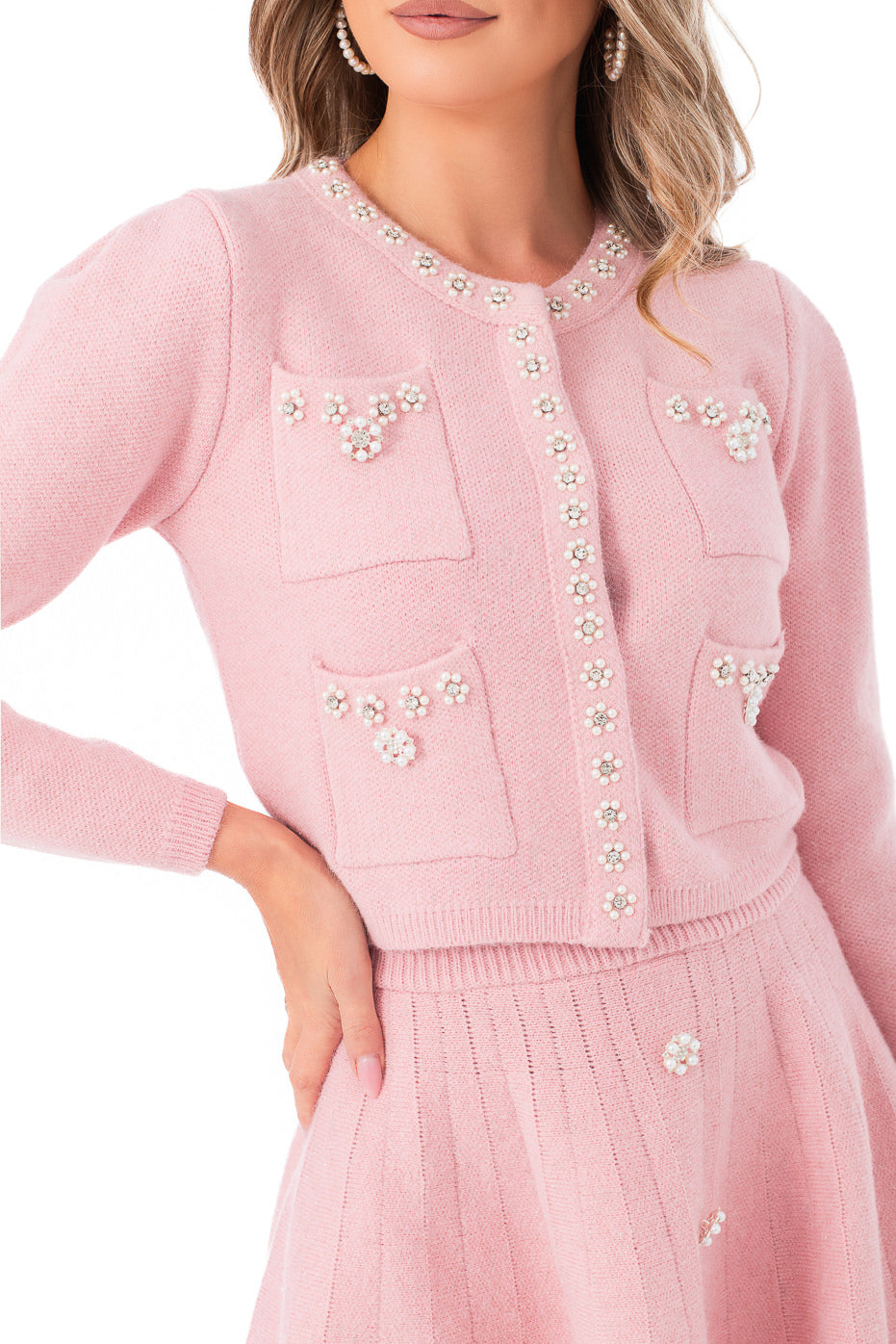 Compleu Roz cu Aplicatii