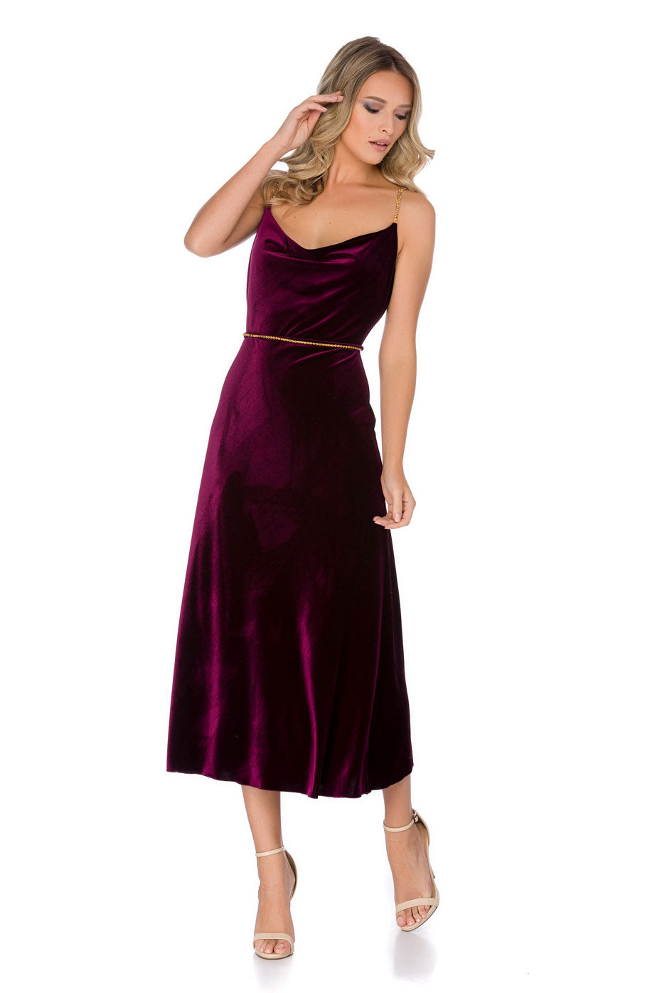 Rochie Din Catifea Visinie