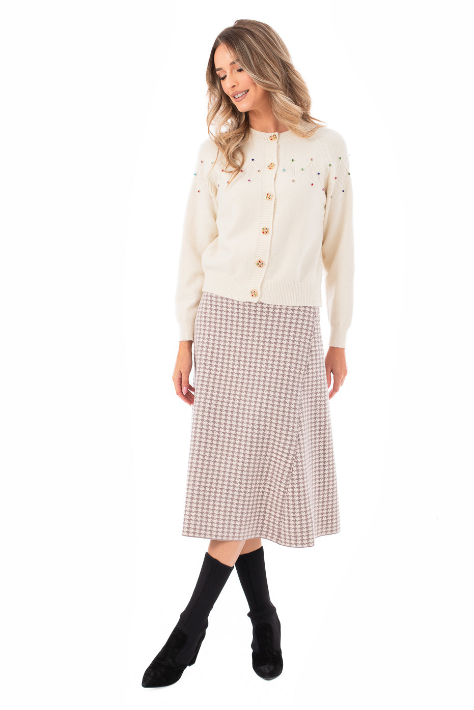 Fusta Midi Cu Model Pepit