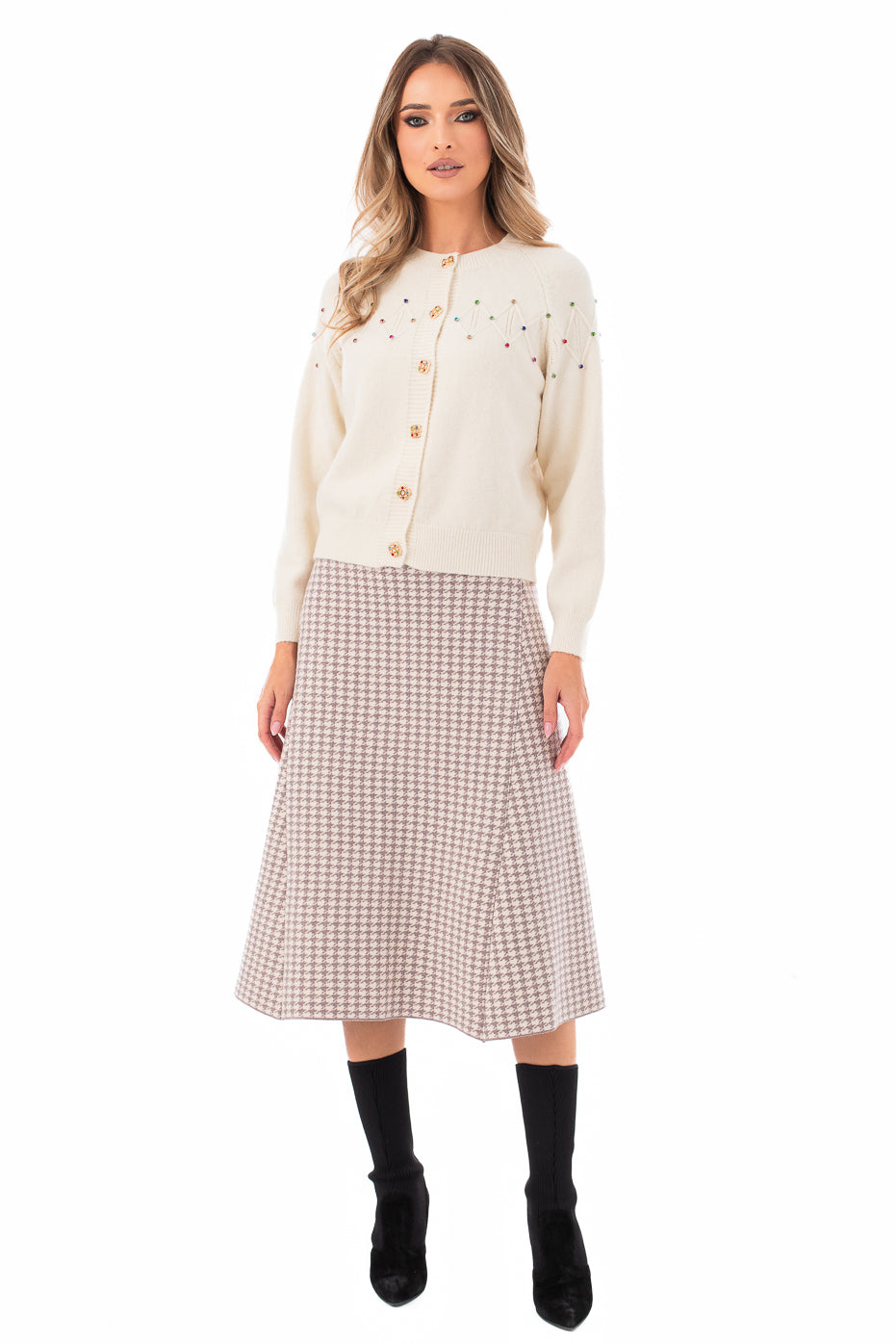 Fusta Midi Cu Model Pepit