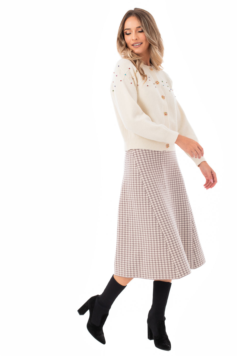 Fusta Midi Cu Model Pepit