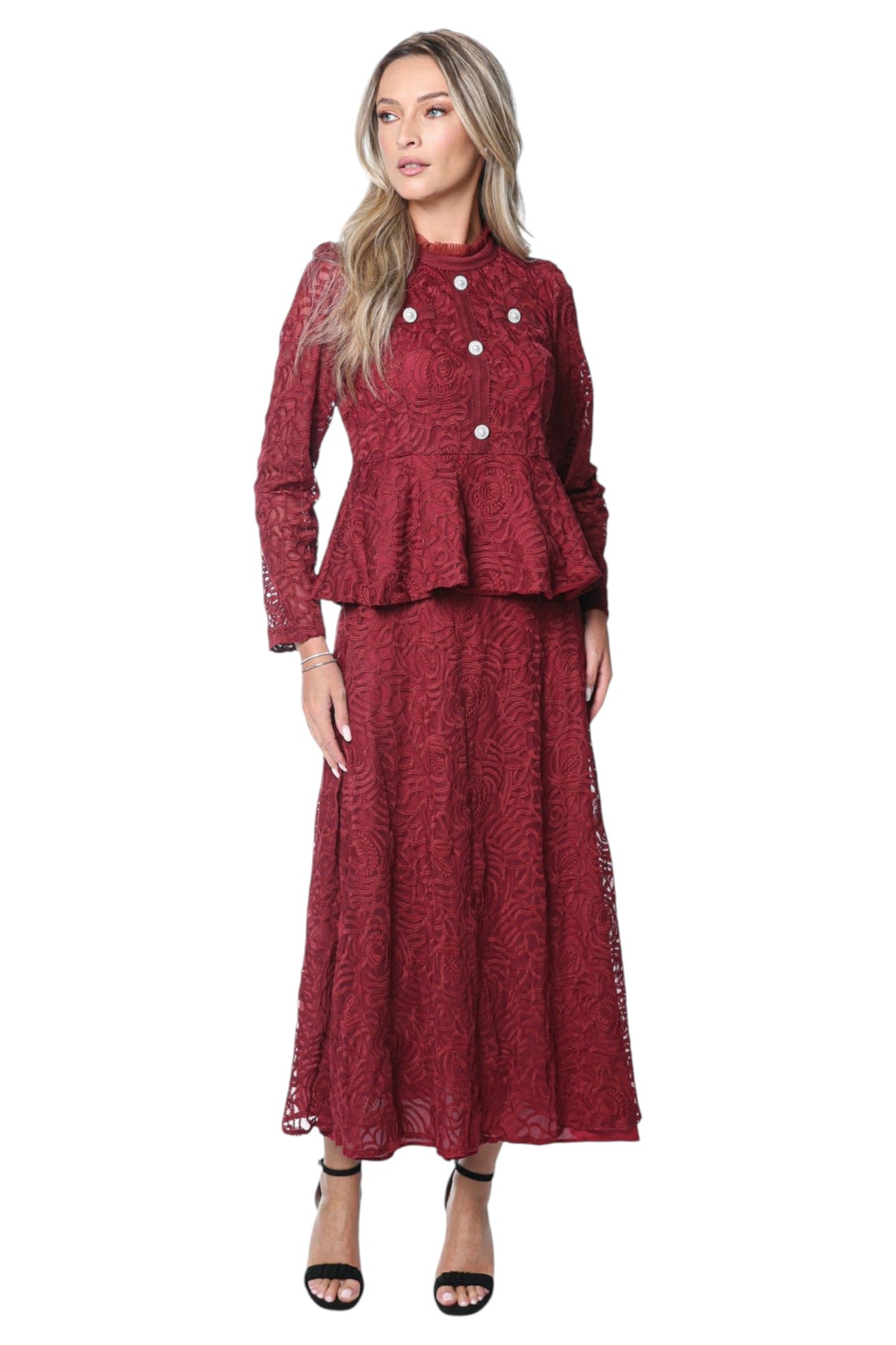 Set Elegant din Dantela Grena