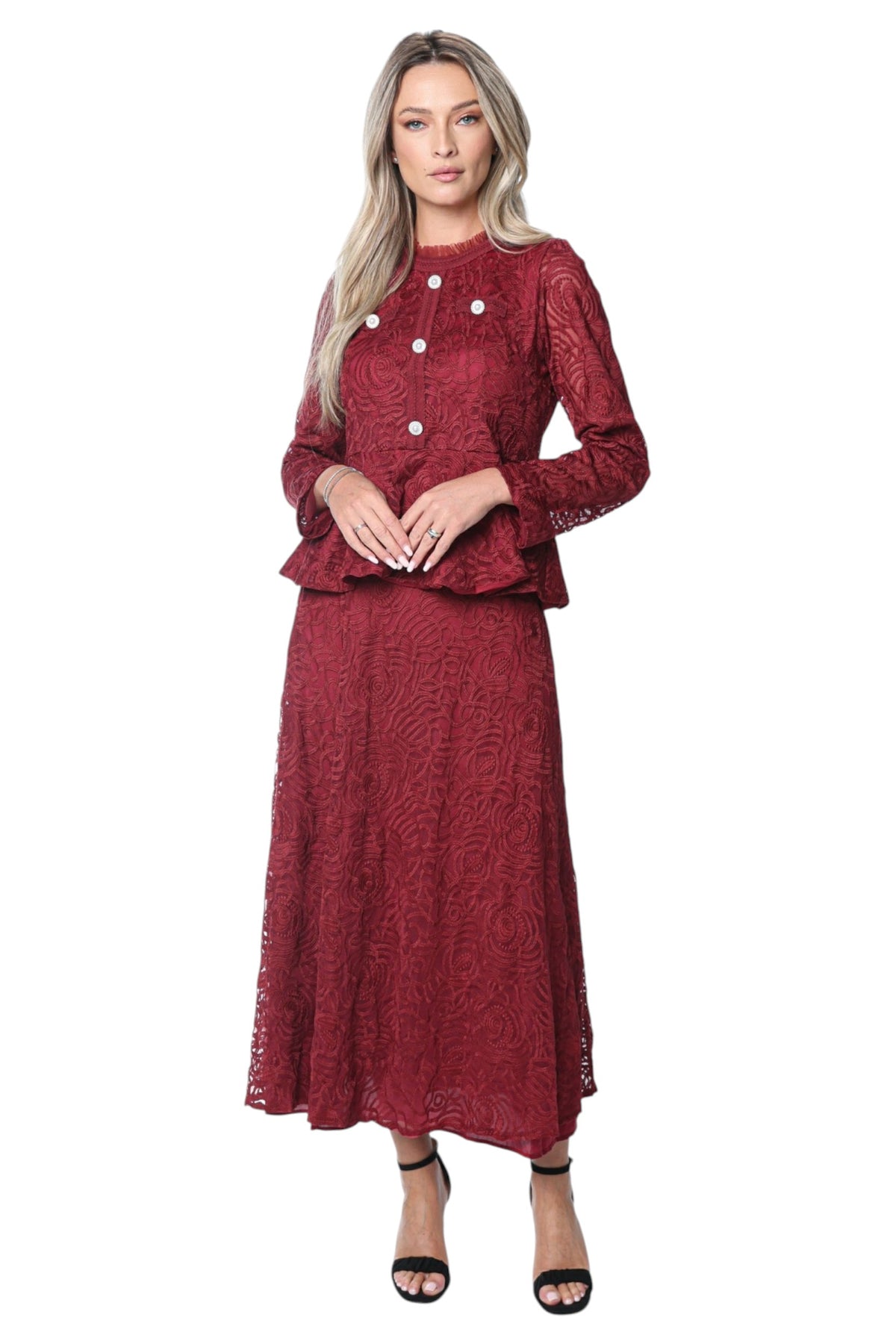 Set Elegant din Dantela Grena