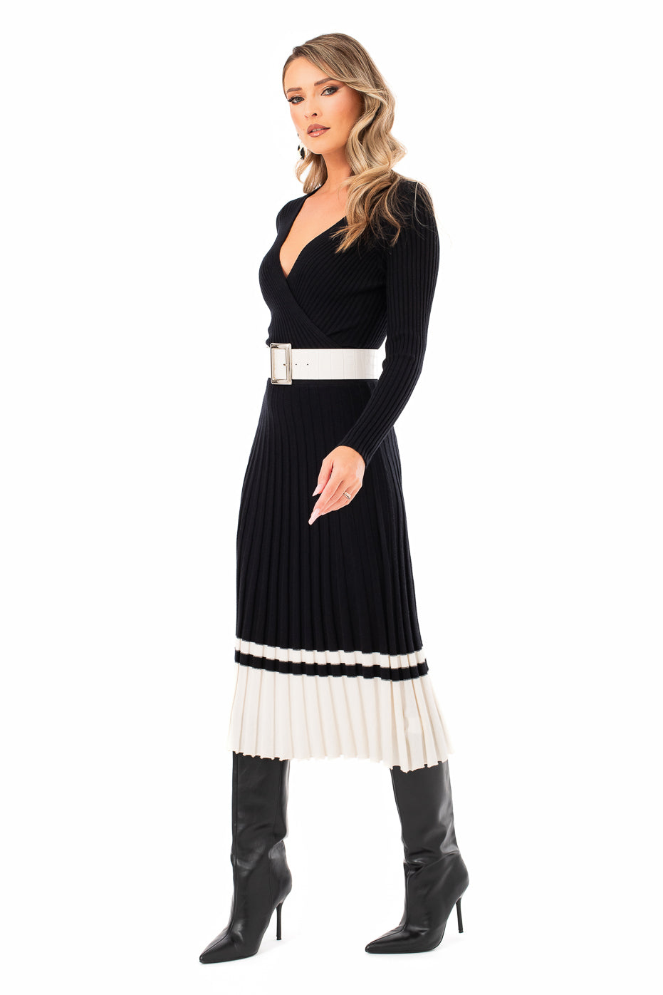 Rochie Casual cu Centura in Talie