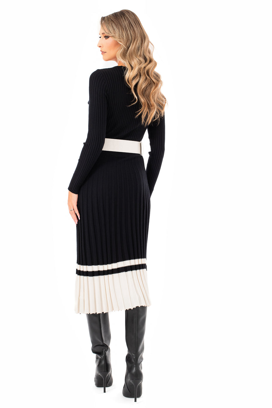 Rochie Casual cu Centura in Talie
