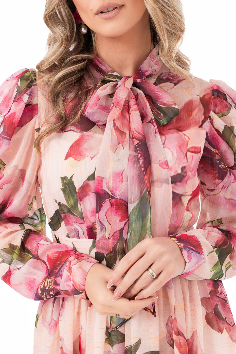 Rochie Deosebita cu Nasturi si Maneci Lungi- LIMITED EDITION