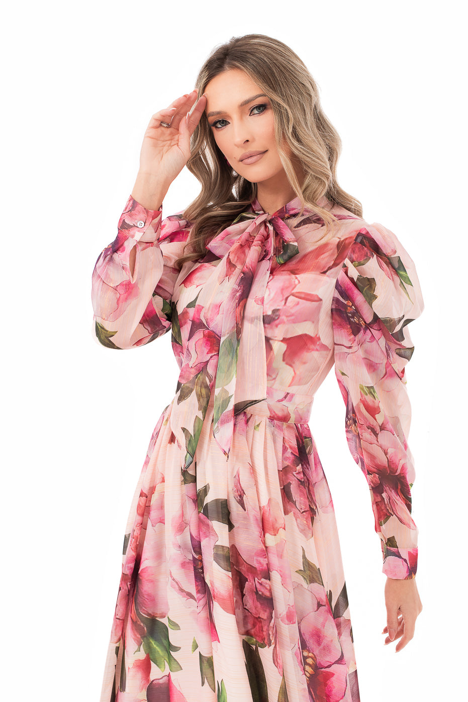 Rochie Deosebita cu Nasturi si Maneci Lungi- LIMITED EDITION