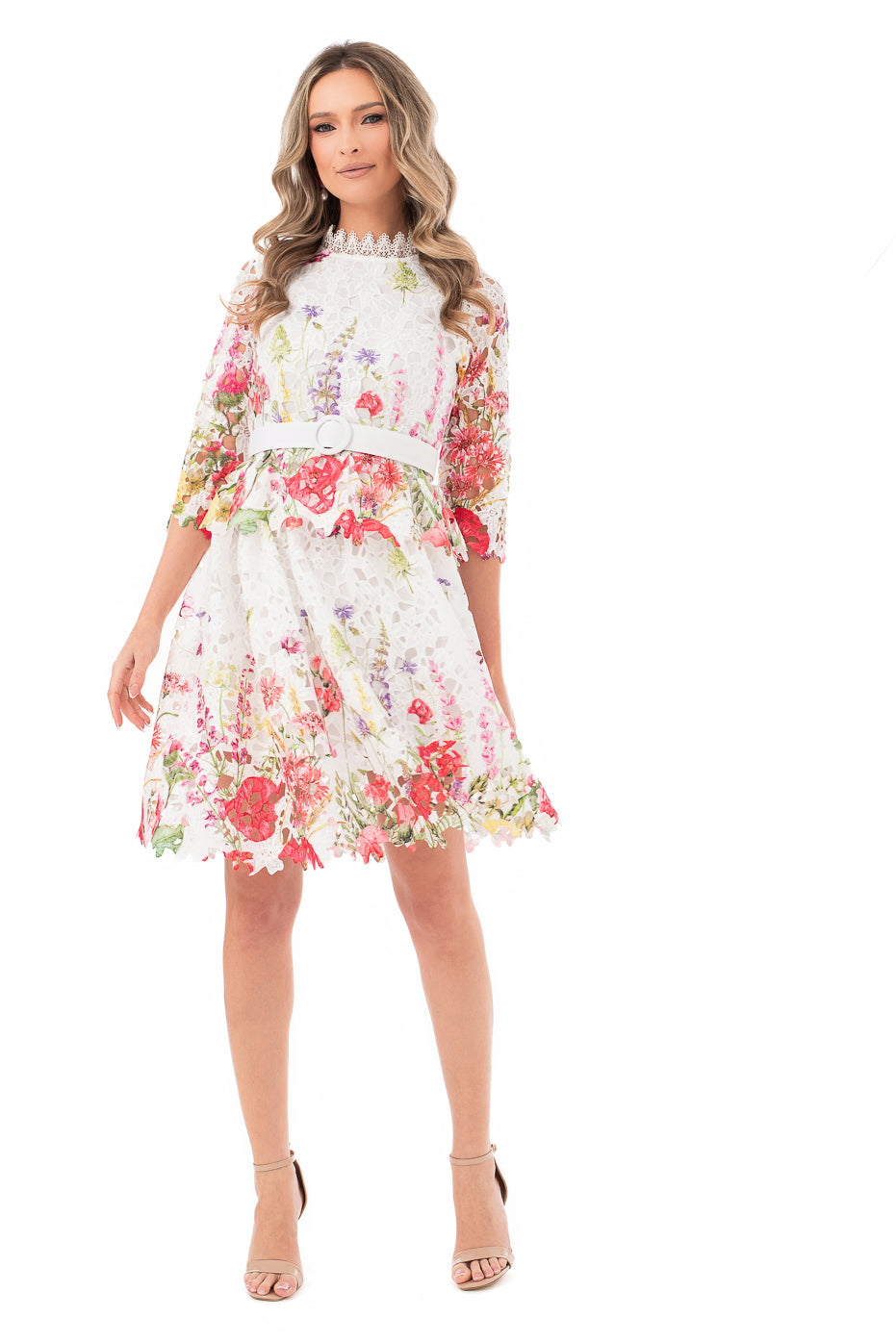 Rochie Din Dantela Cu Imprimeu Floral