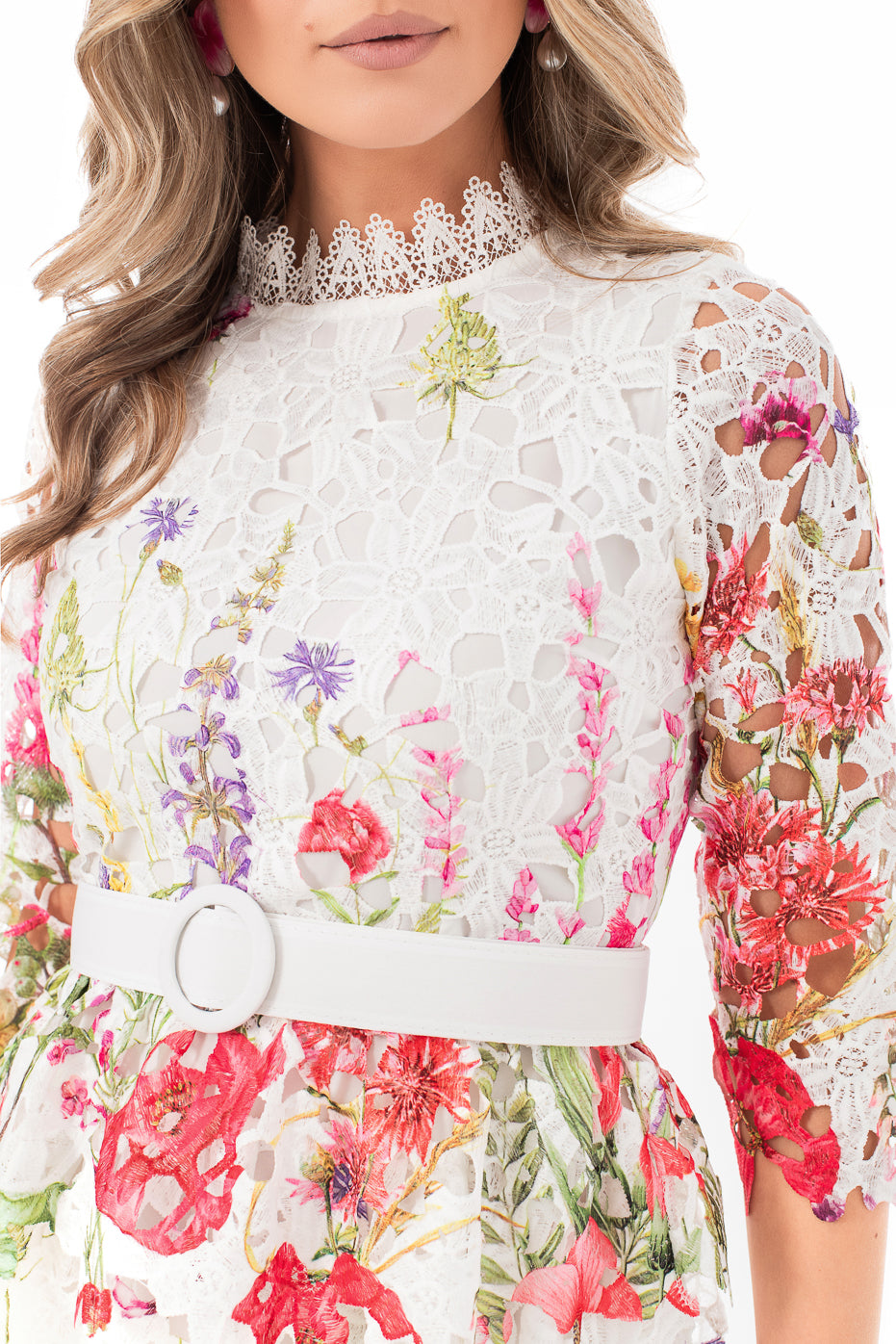 Rochie Din Dantela Cu Imprimeu Floral