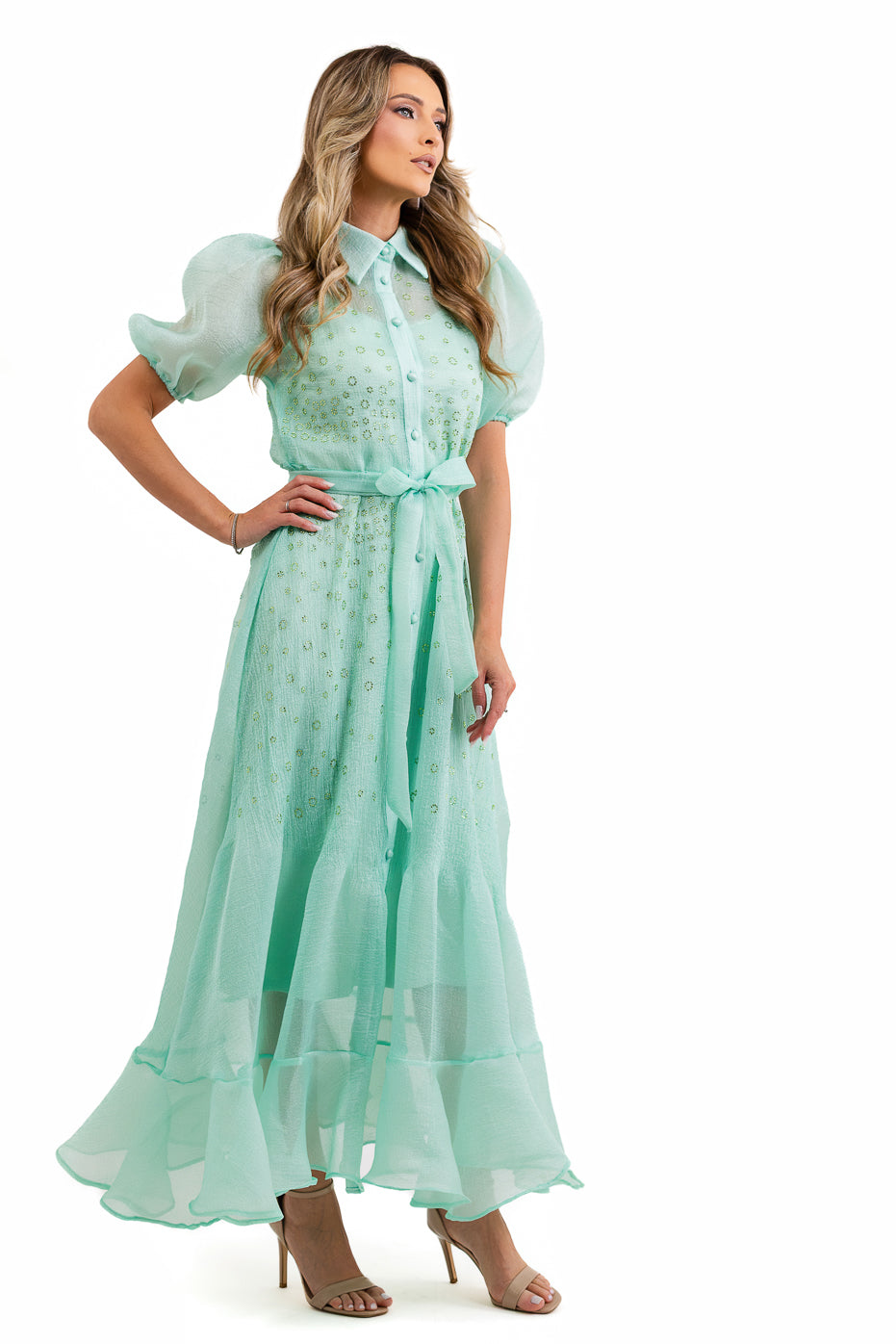 Rochie Din Organza Cu Aplicatii