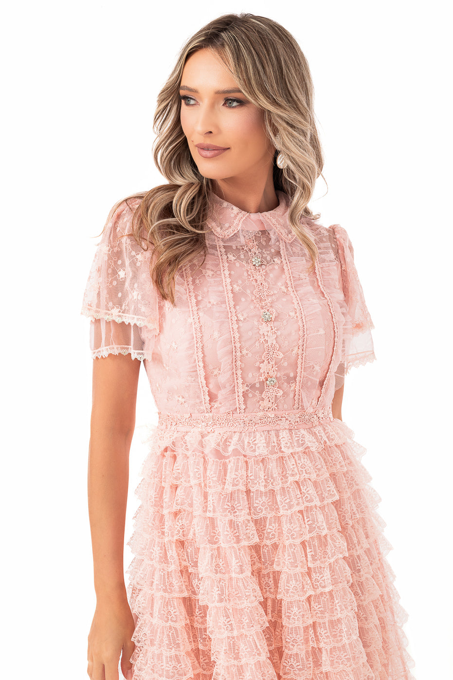 Rochie Eleganta cu Fusta din Volane