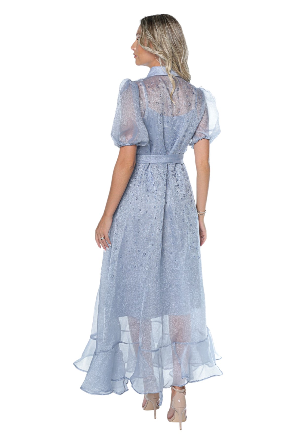 Rochie Lunga Din Organza Cu Aplicatii