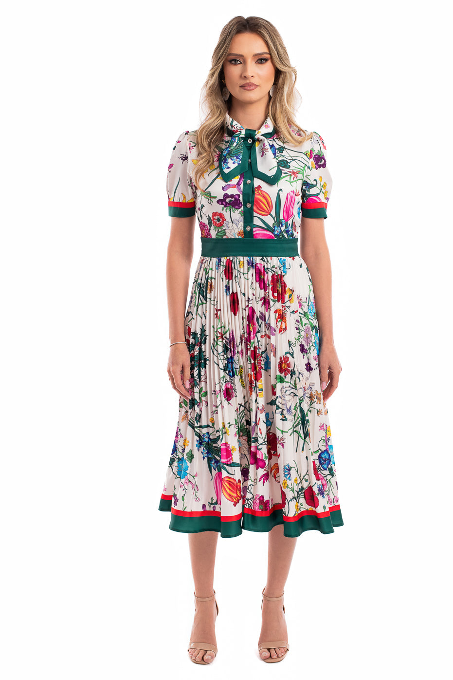 Rochie Multicolora cu Pliseu