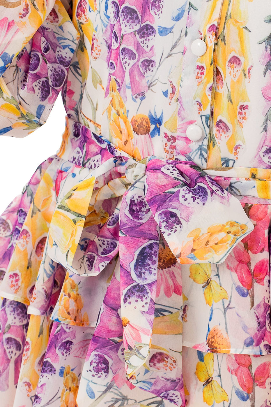 Rochie Scurta Alba Cu Imprimeu Floral
