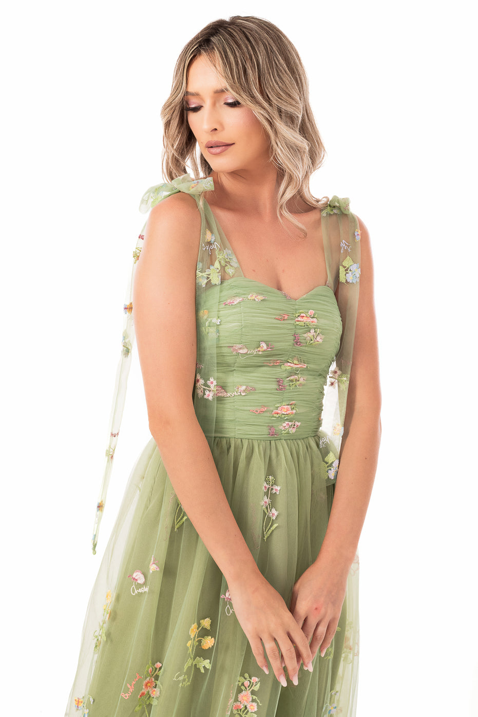 Rochie de Seara Tip Corset cu Broderie