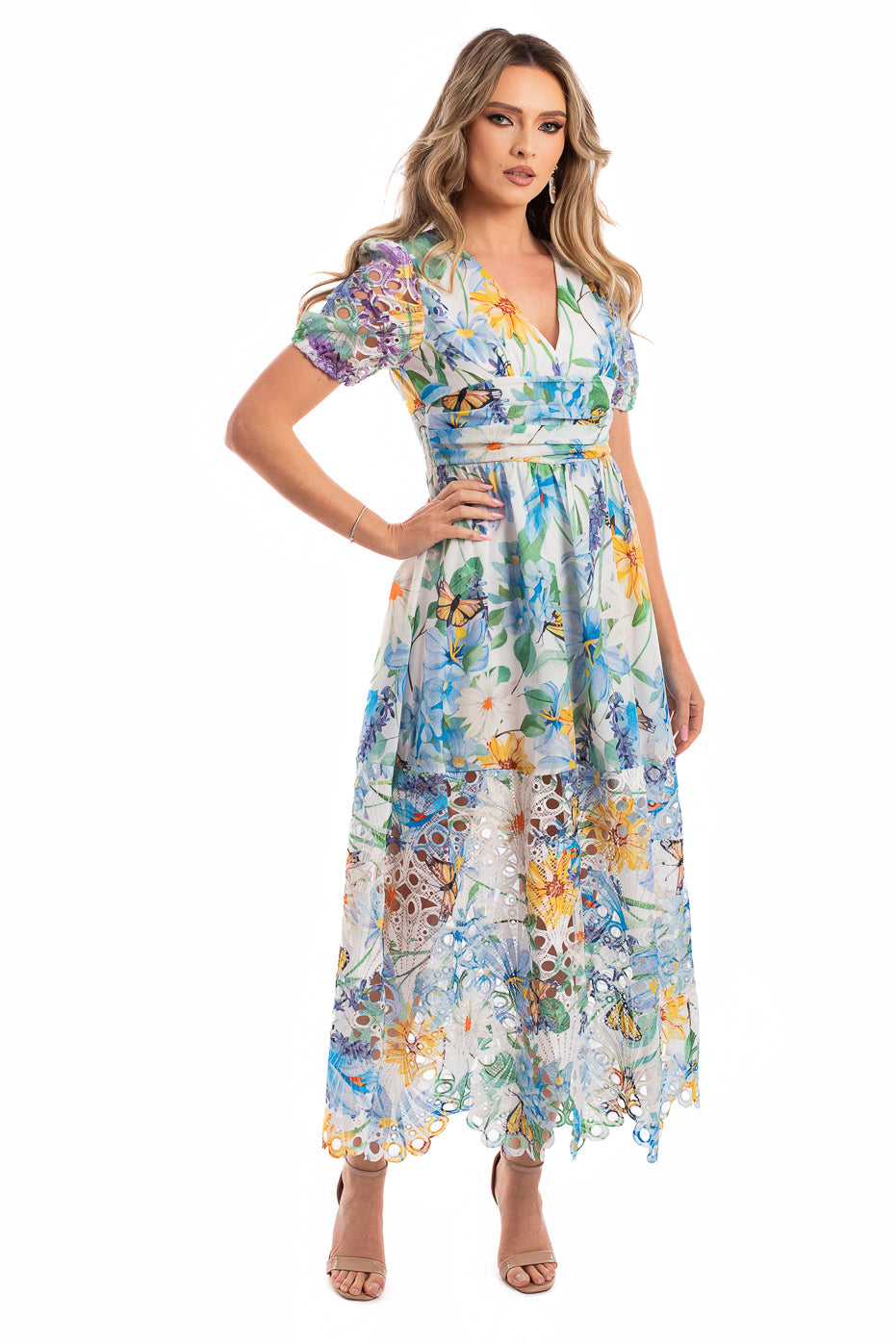 Rochie de Vara cu Maneci din Dantela