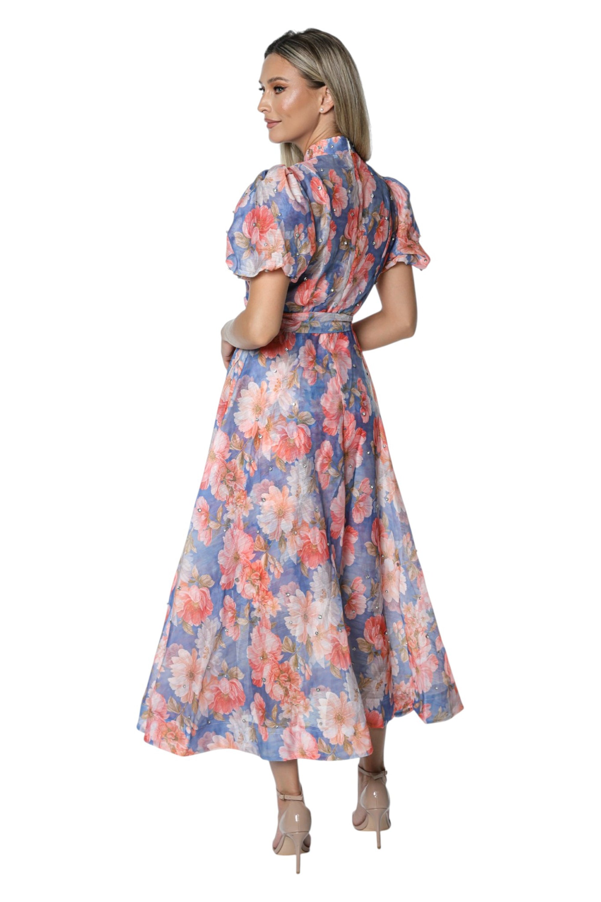 Rochie din Organza cu Aplicatii din Cristale