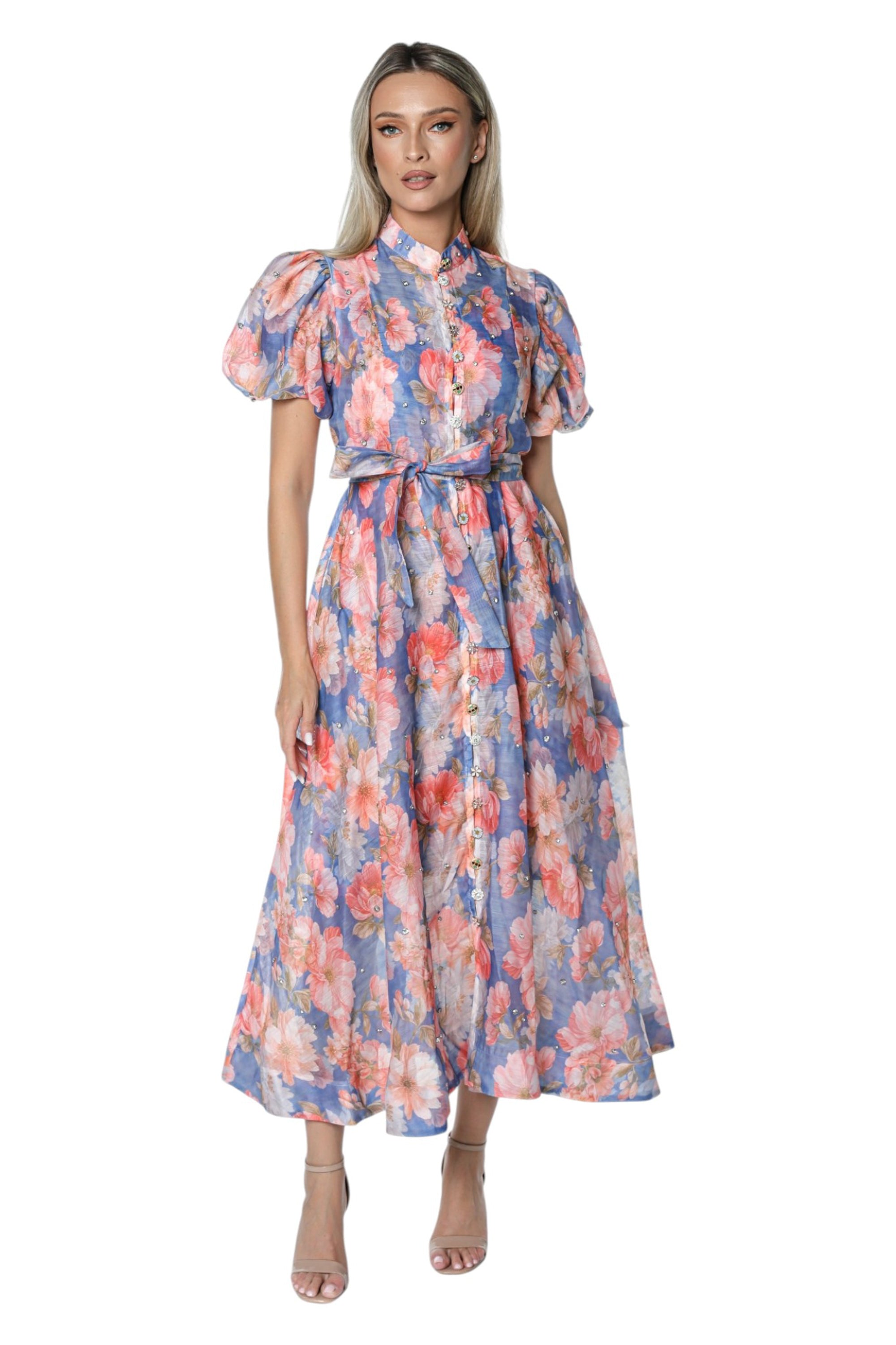Rochie din Organza cu Aplicatii din Cristale