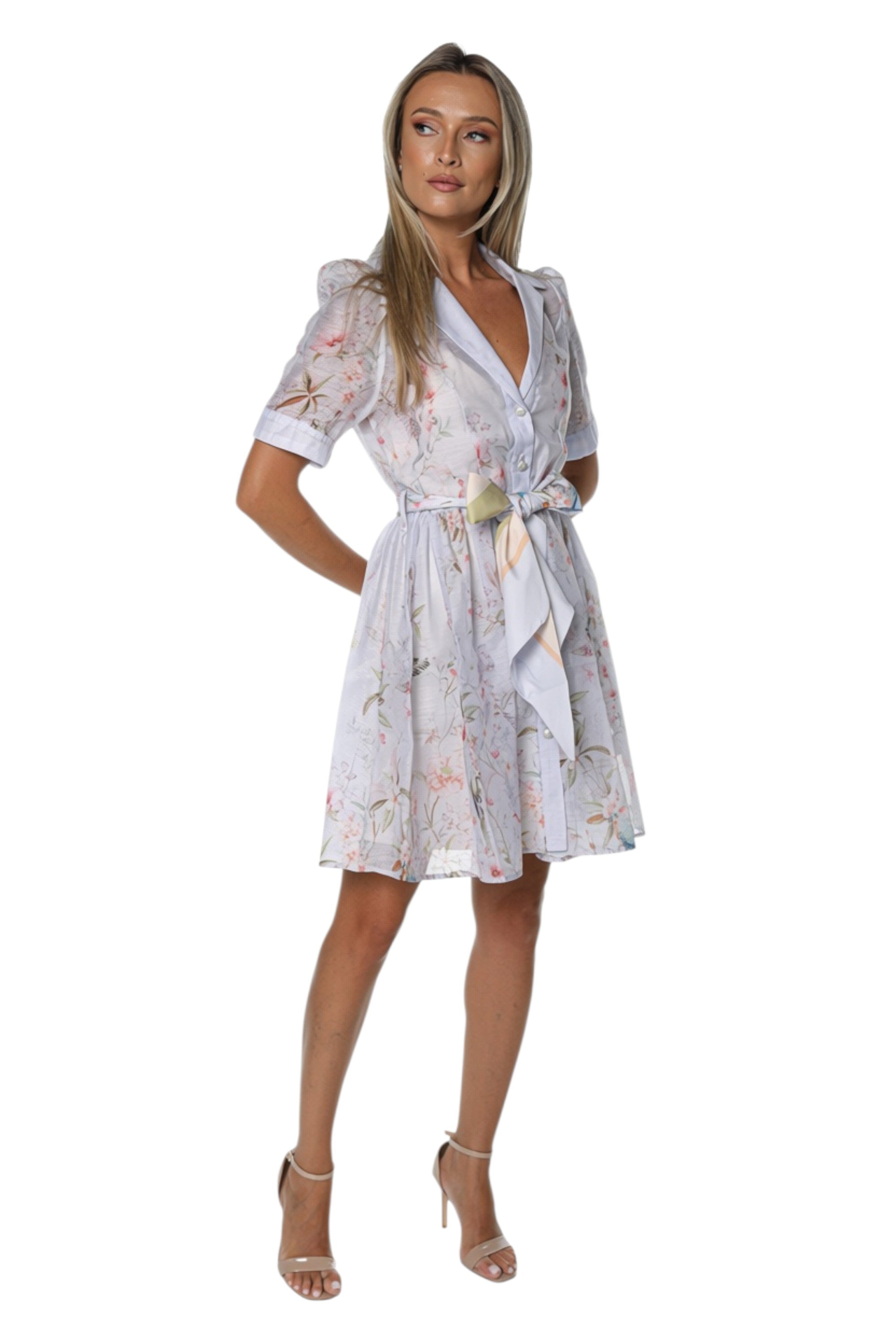 Rochie din Organza cu Nasturi Pretiosi