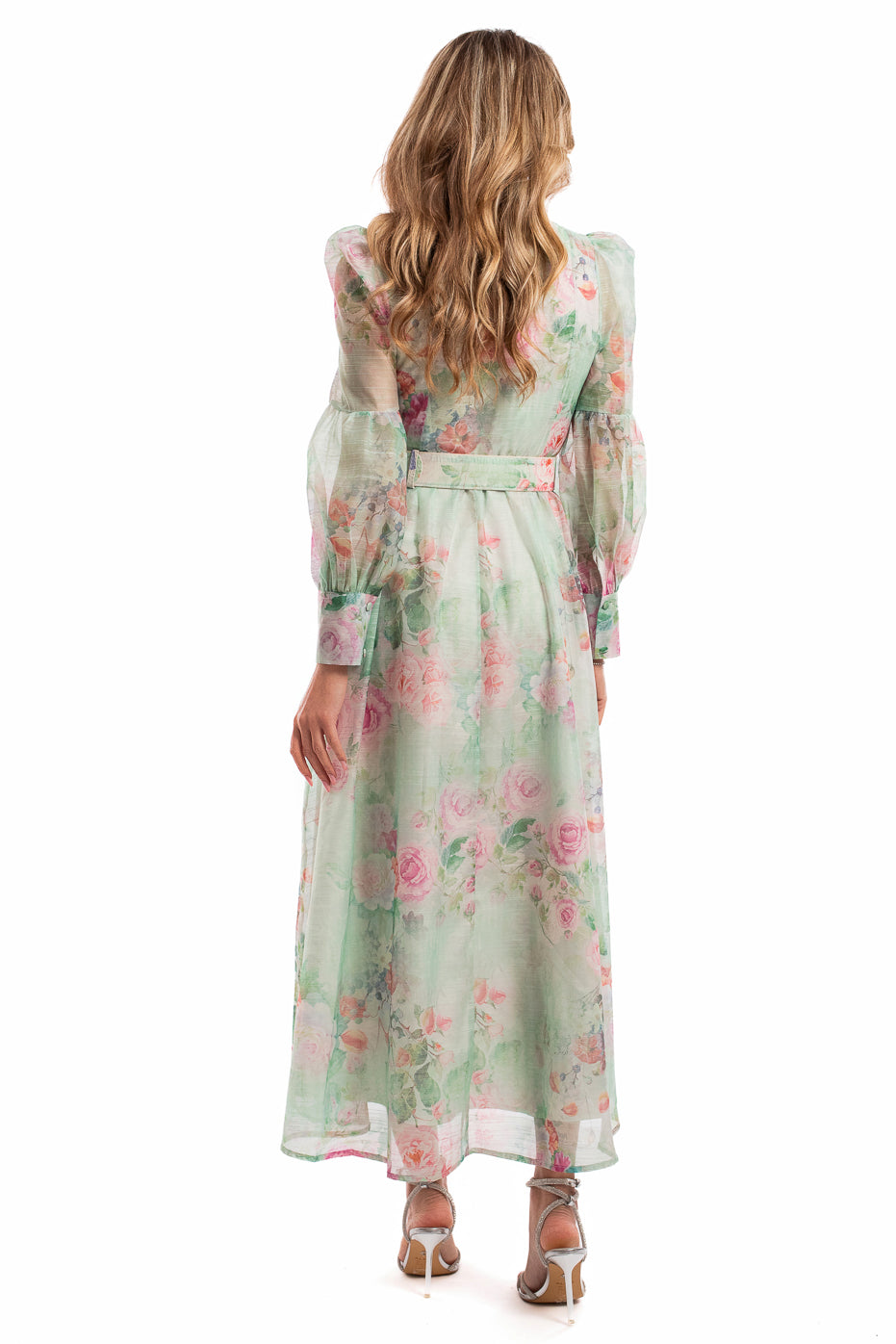 Rochie din Organza cu Print si Strasuri