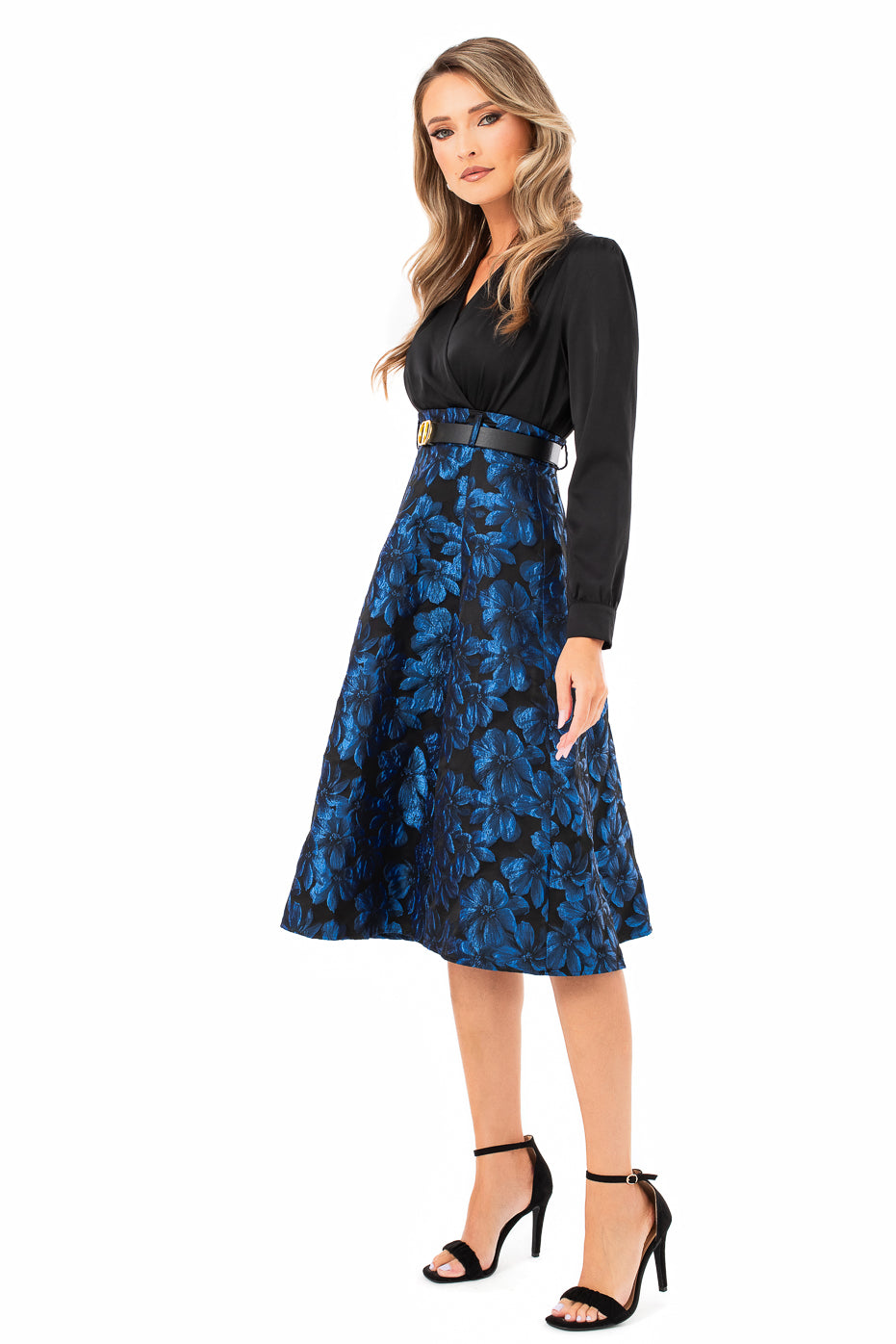 Rochie Midi cu Fusta din Brocard