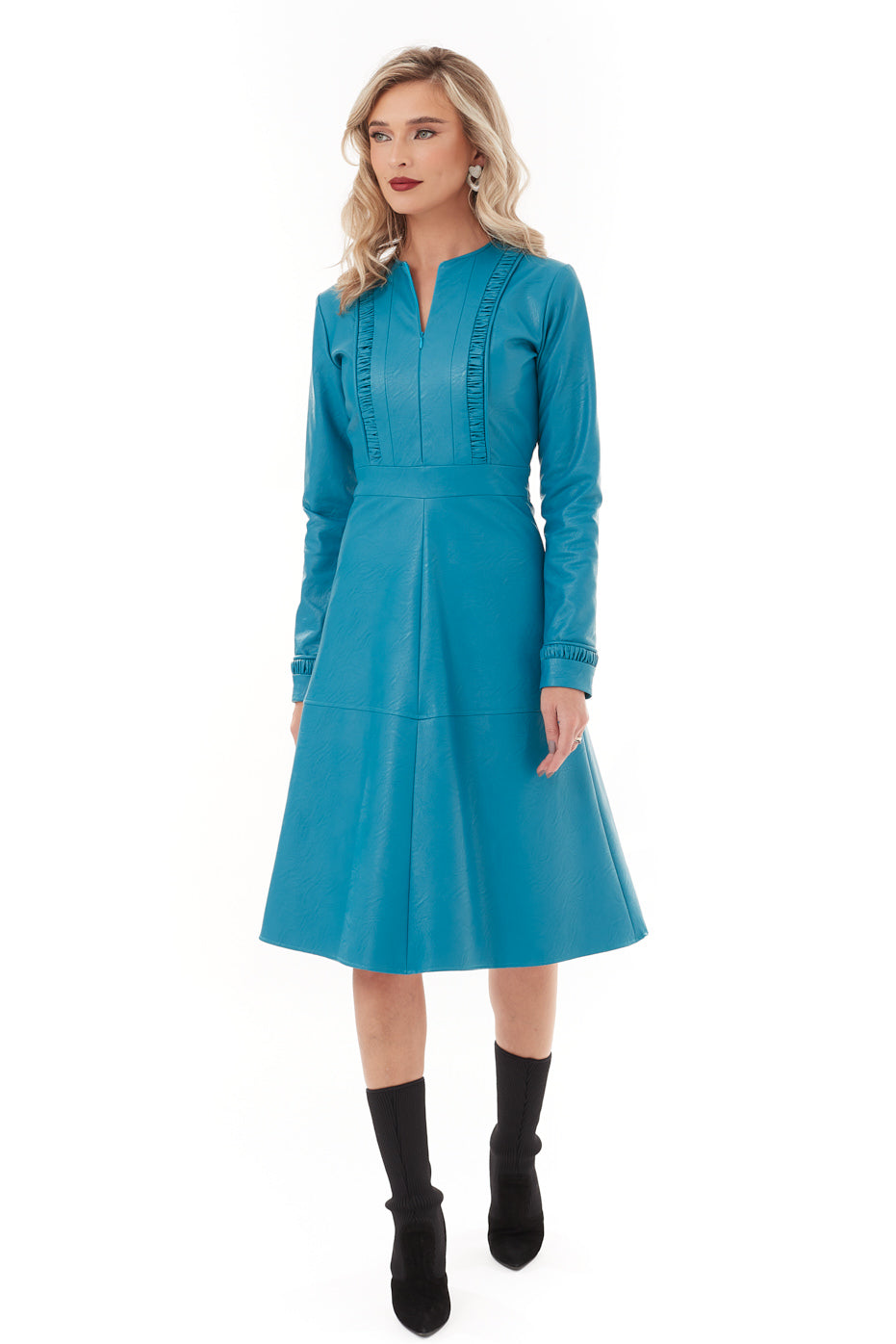 Rochie Din Piele Turcoaz