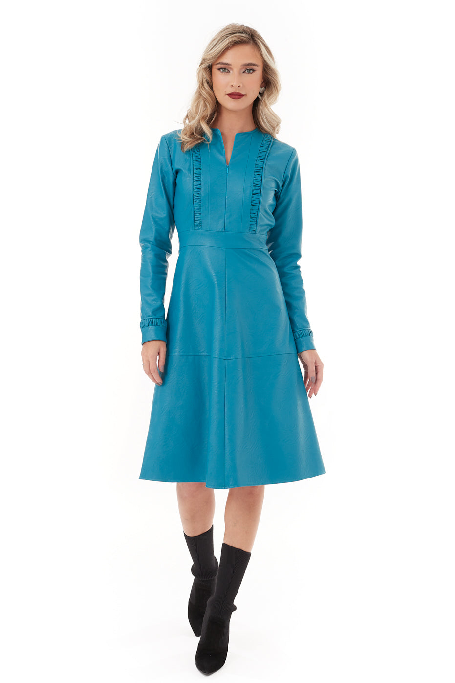 Rochie Din Piele Turcoaz