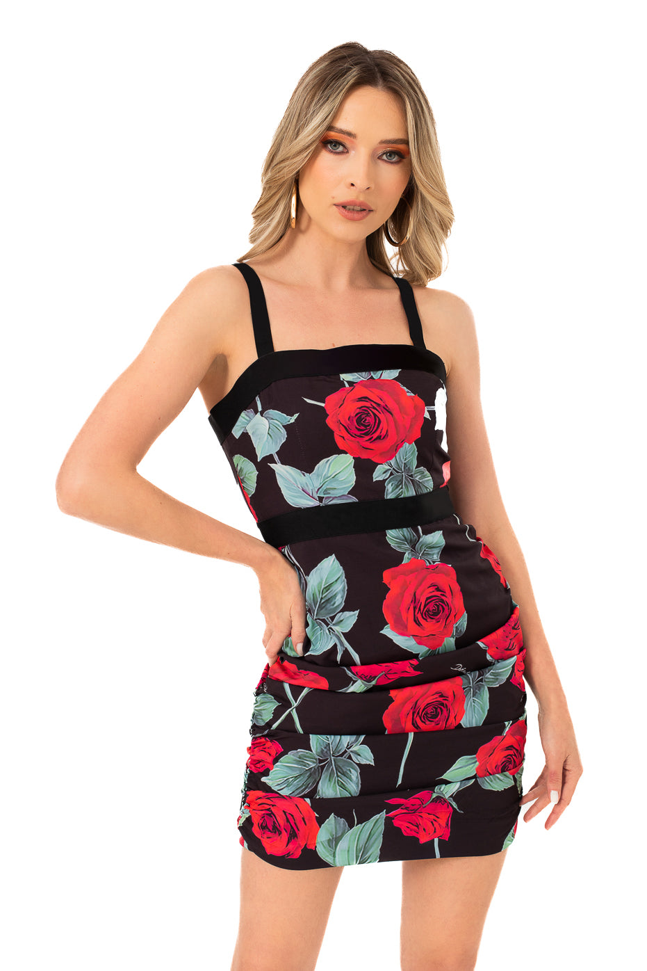 Rochie Neagra cu Imprimeu Floral - LIMITED EDITION