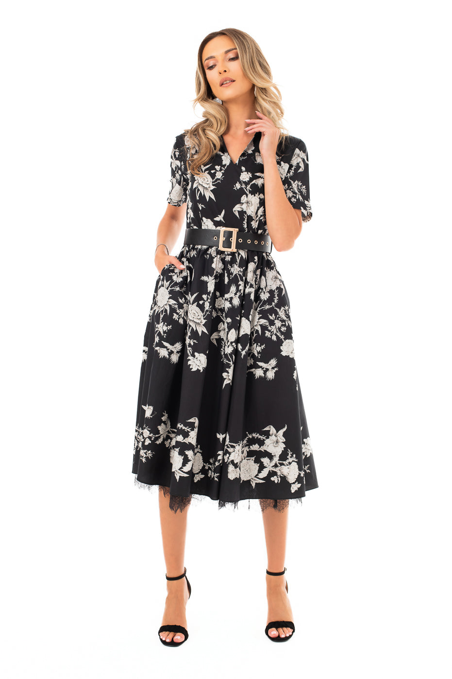 Rochie Midi cu Centura in Talie -LIMITED EDITION