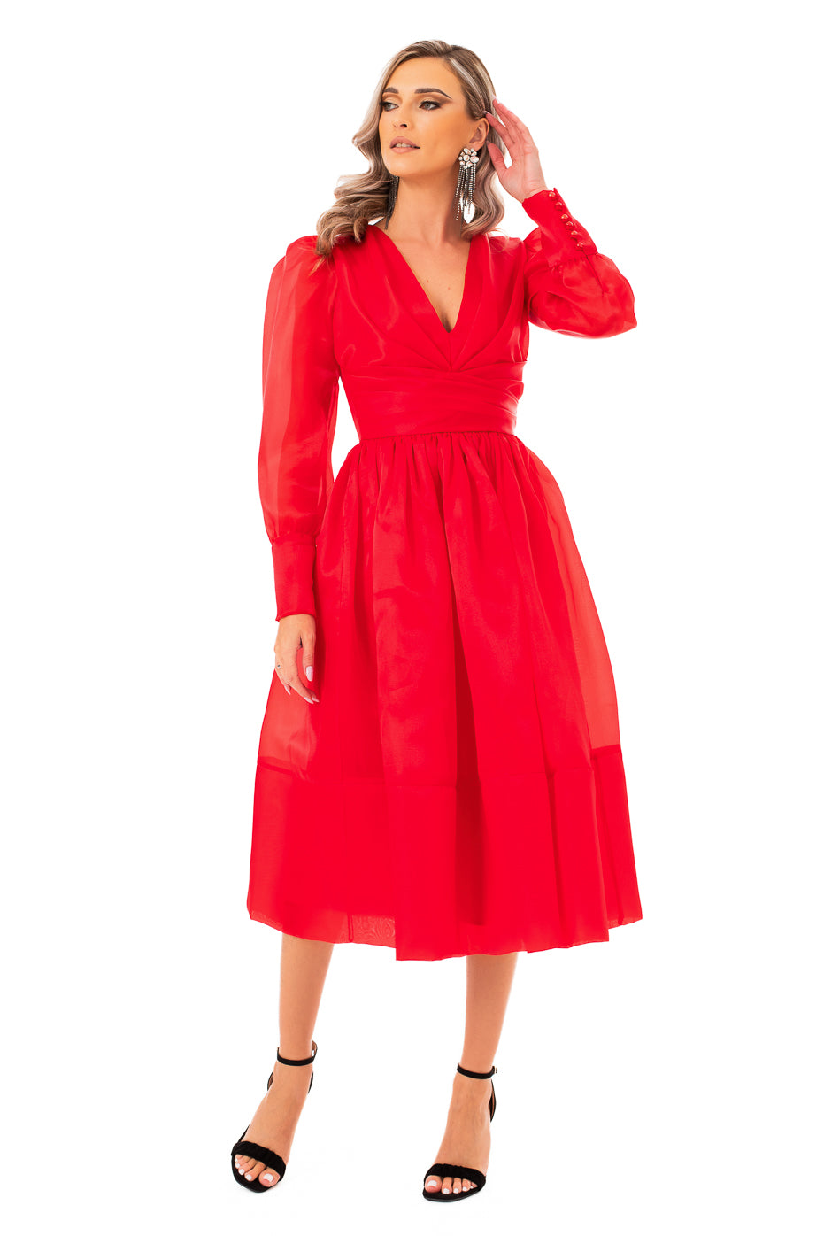 Rochie Ampla cu Decolteu in V
