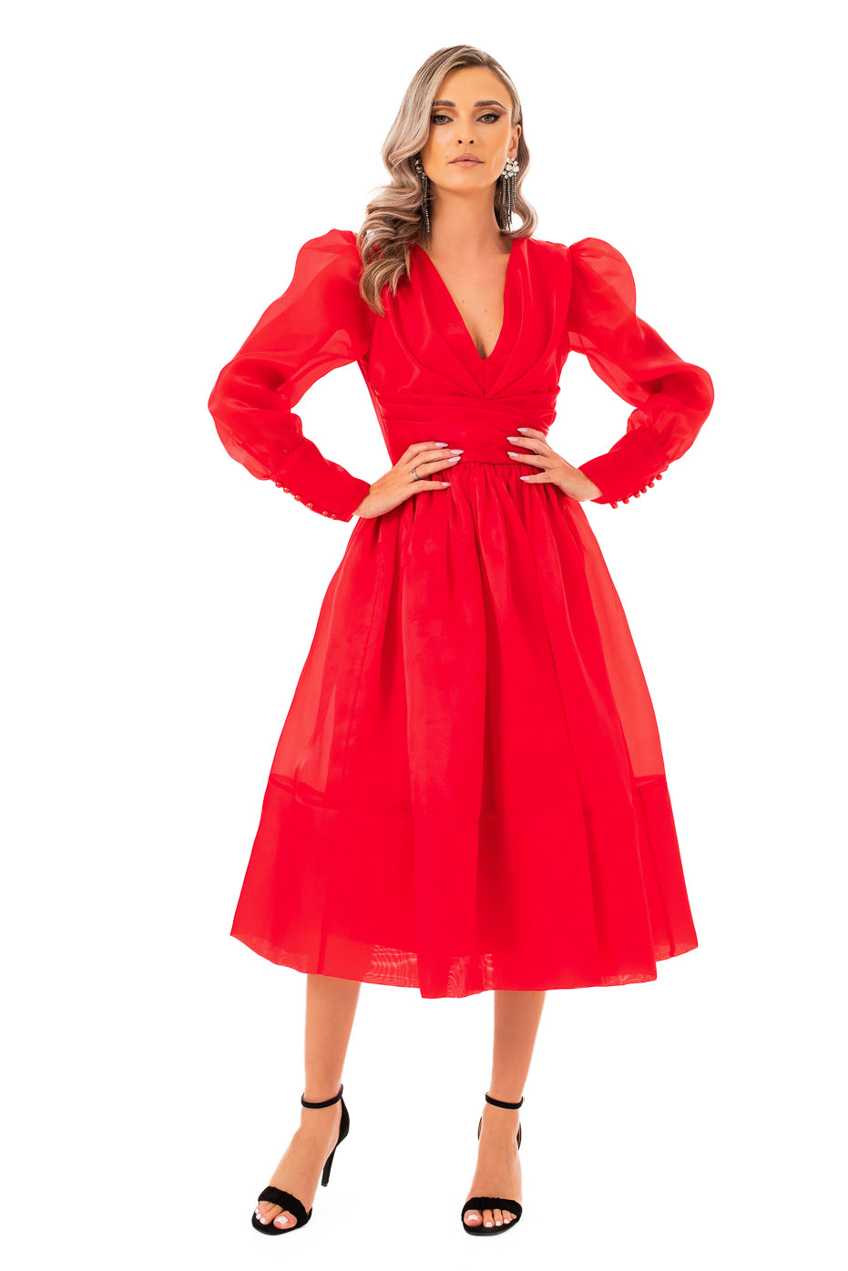 Rochie Ampla cu Decolteu in V