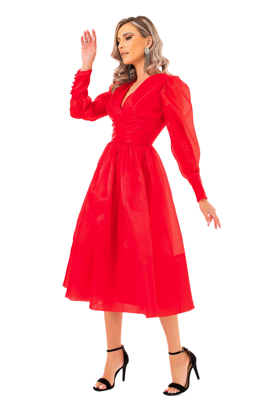 Rochie Ampla cu Decolteu in V