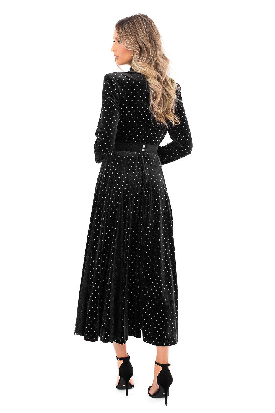 Rochie din Catifea cu Centura din Strasuri - LIMITED EDITION