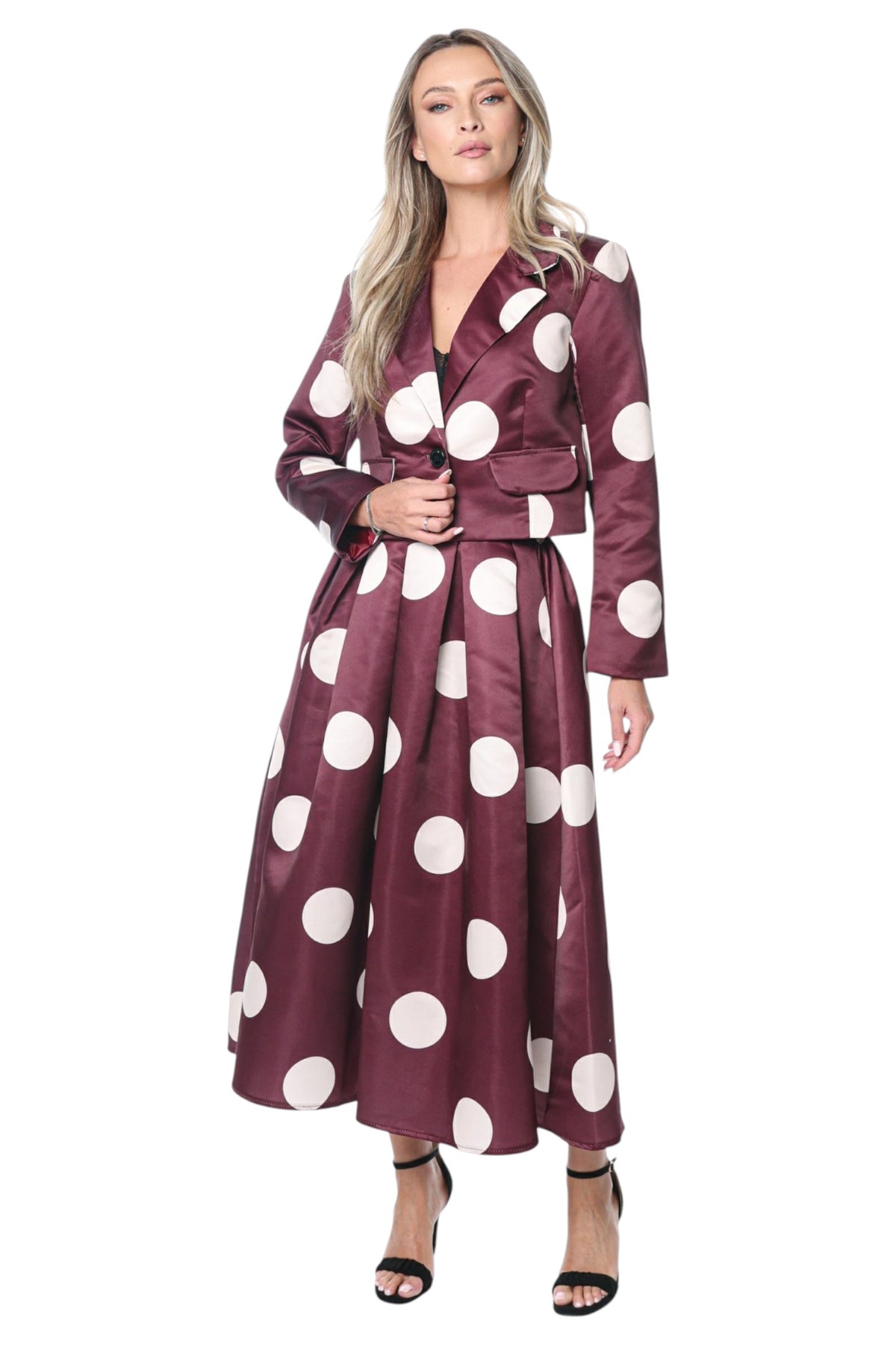 Compleu Burgundy din Tafta