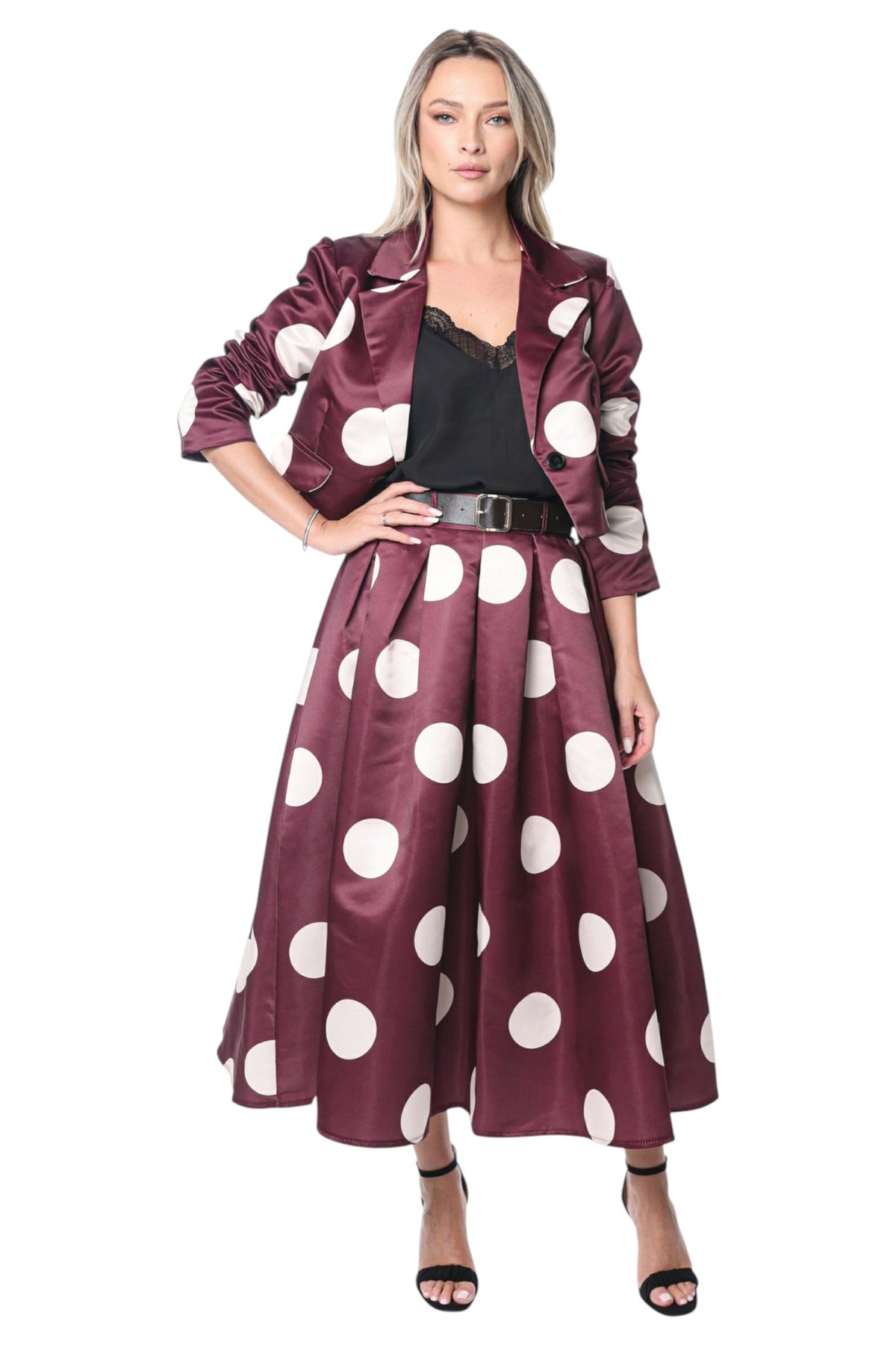 Compleu Burgundy din Tafta