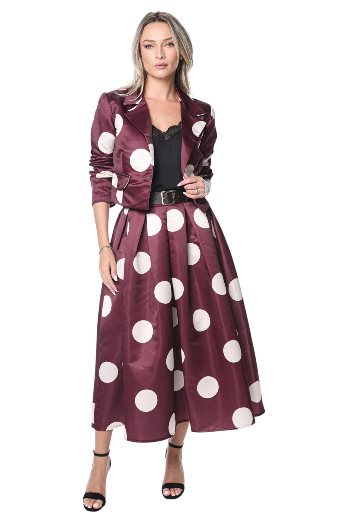 Compleu Burgundy din Tafta