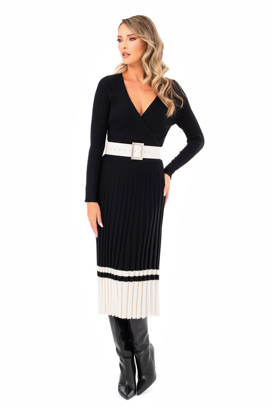 Rochie Casual cu Centura in Talie
