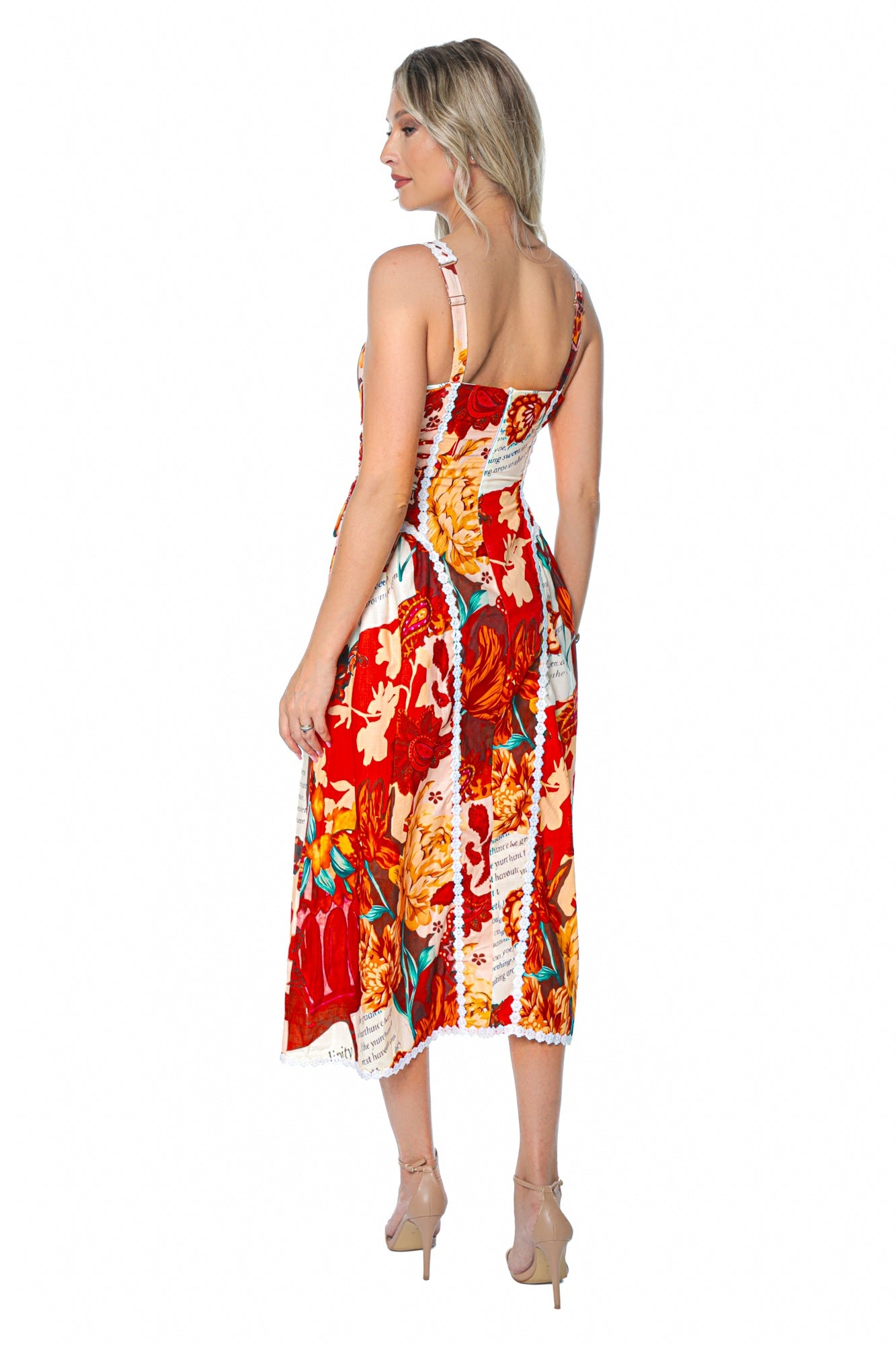 Rochie Colorata cu Cupe si Snururi