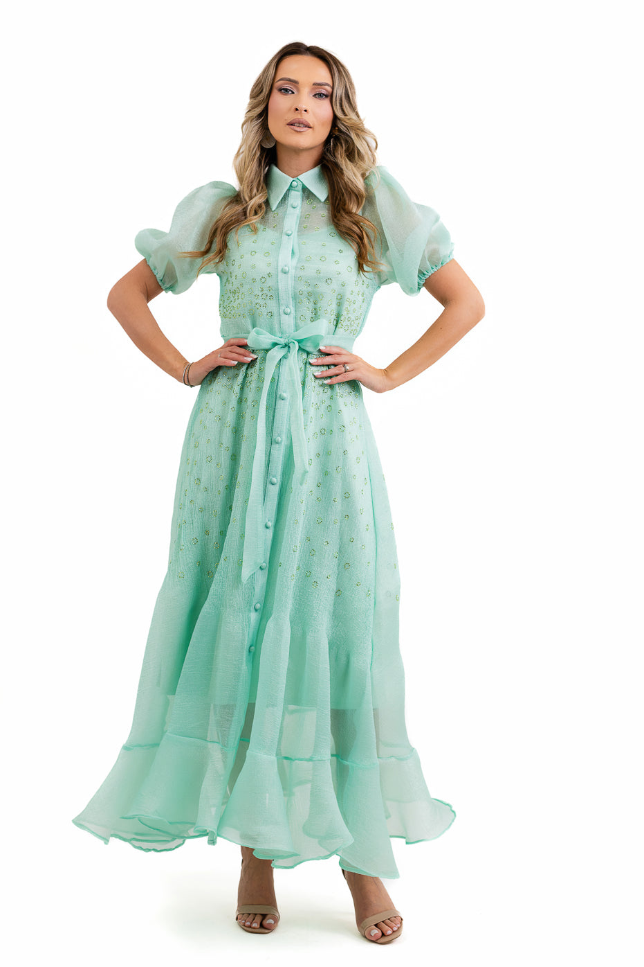Rochie Din Organza Cu Aplicatii