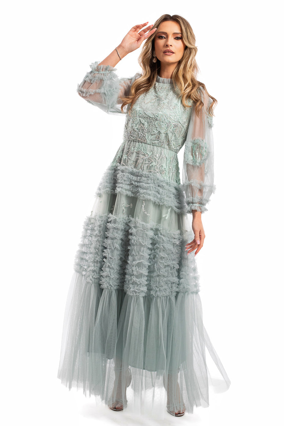 Rochie Eleganta cu Aplicatii din Margele si Paiete - LIMITED EDITION