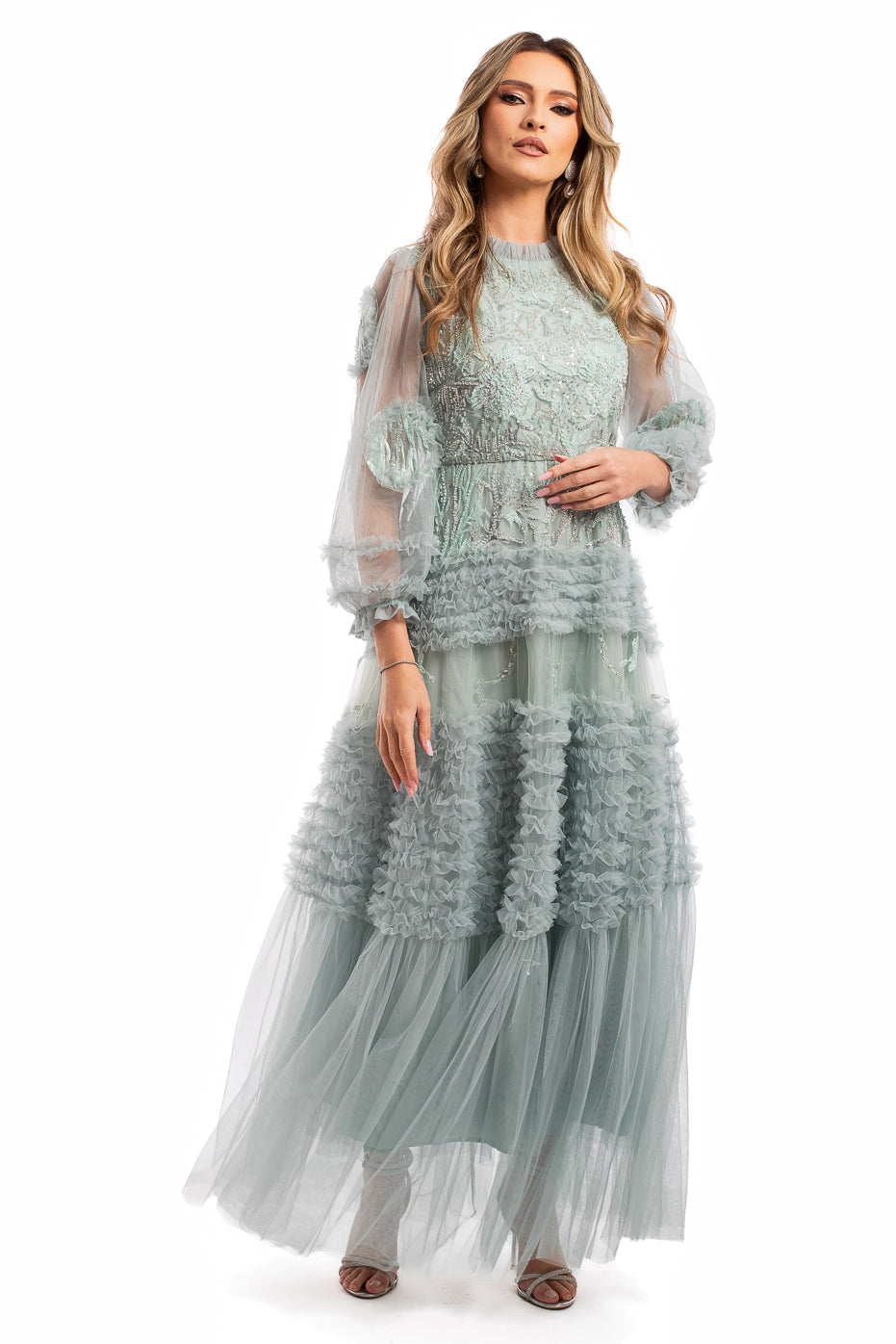 Rochie Eleganta cu Aplicatii din Margele si Paiete - LIMITED EDITION