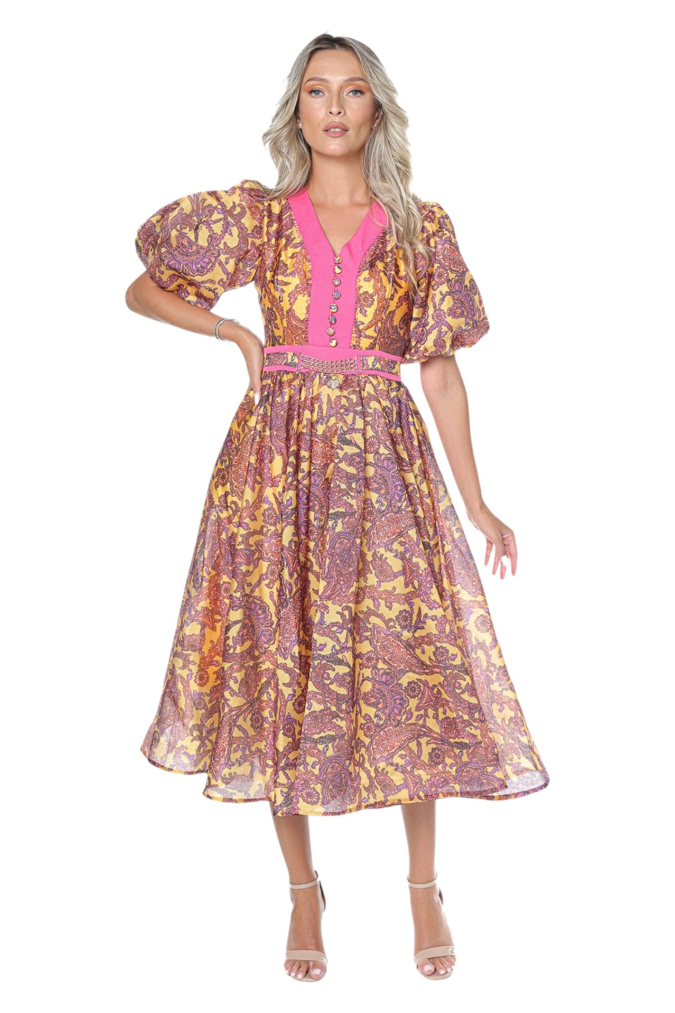 Rochie Eleganta din Organza cu Imprimeu