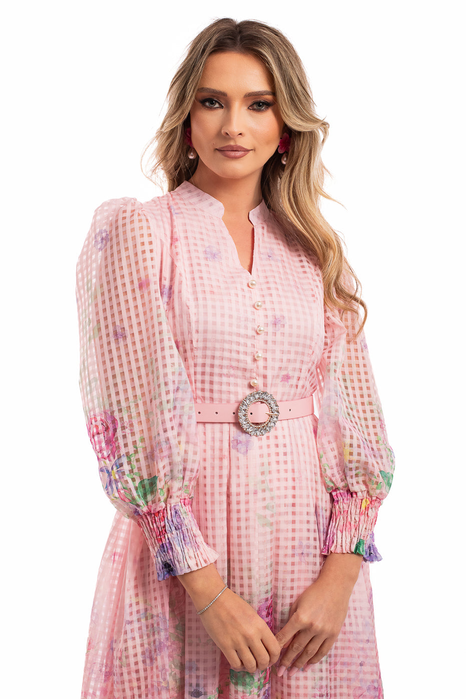 Rochie Eleganta din Organza cu Print Floral