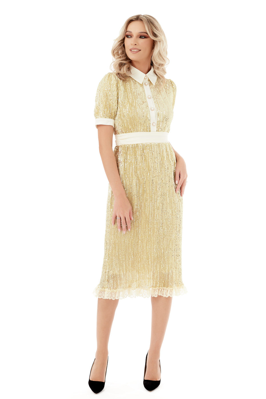 Rochie Eleganta din Paiete Aurii - LIMITED EDITION