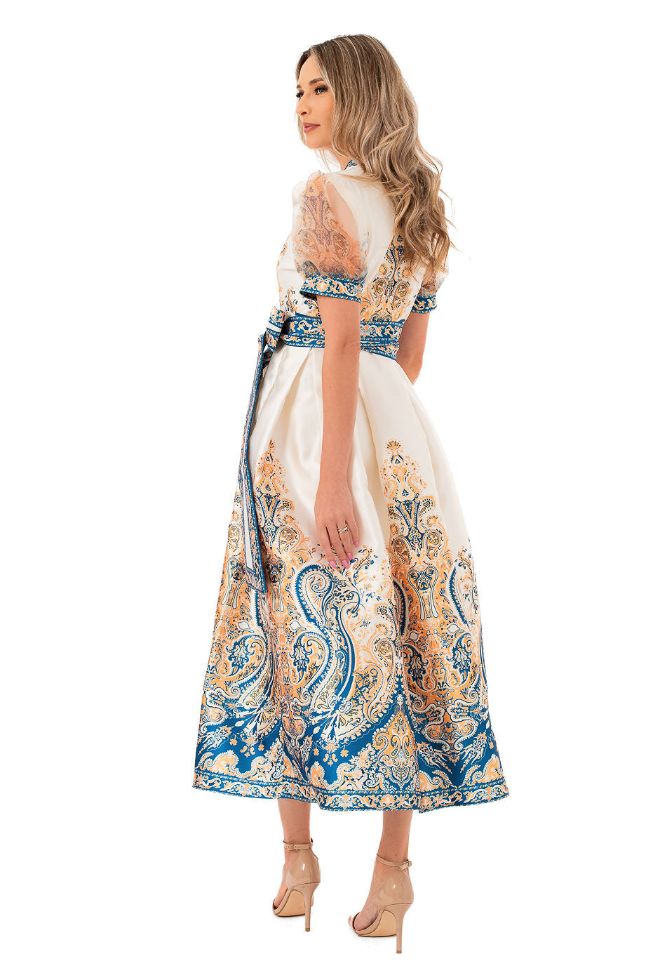 Rochie Lunga Eleganta Parte Peste Parte Cu Imprimeu- LIMITED EDITION