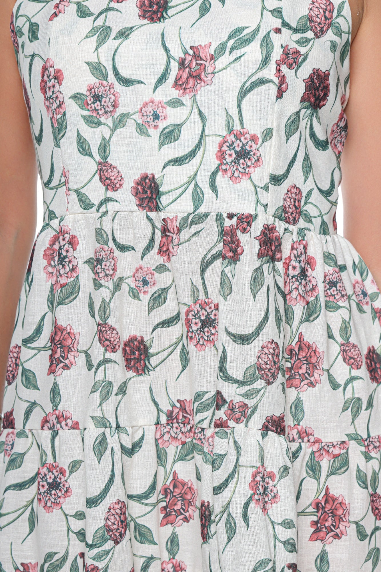 Rochie Mini cu Volane si Flori