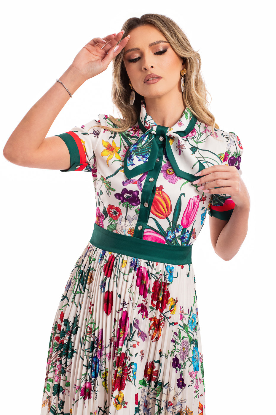 Rochie Multicolora cu Pliseu