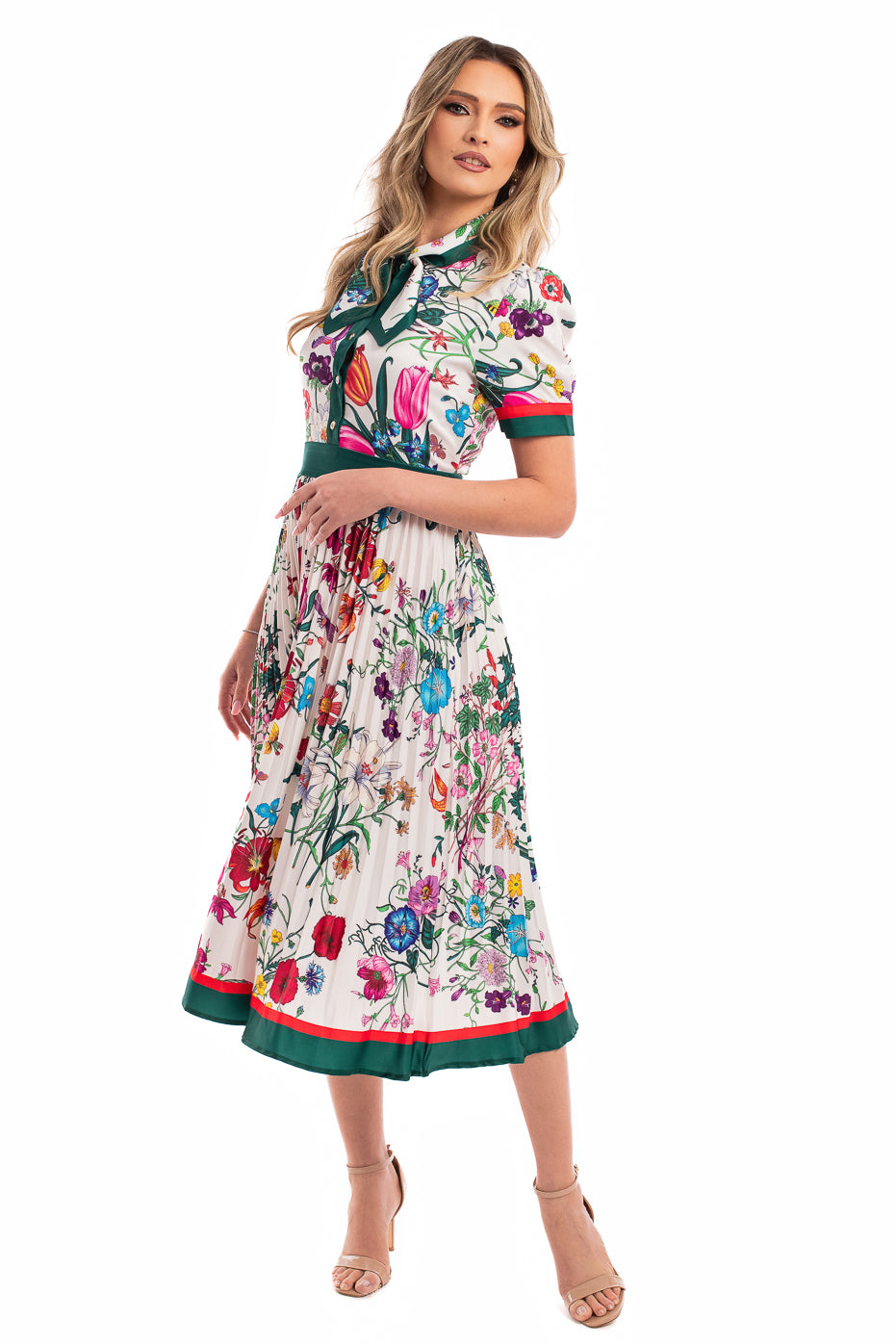 Rochie Multicolora cu Pliseu