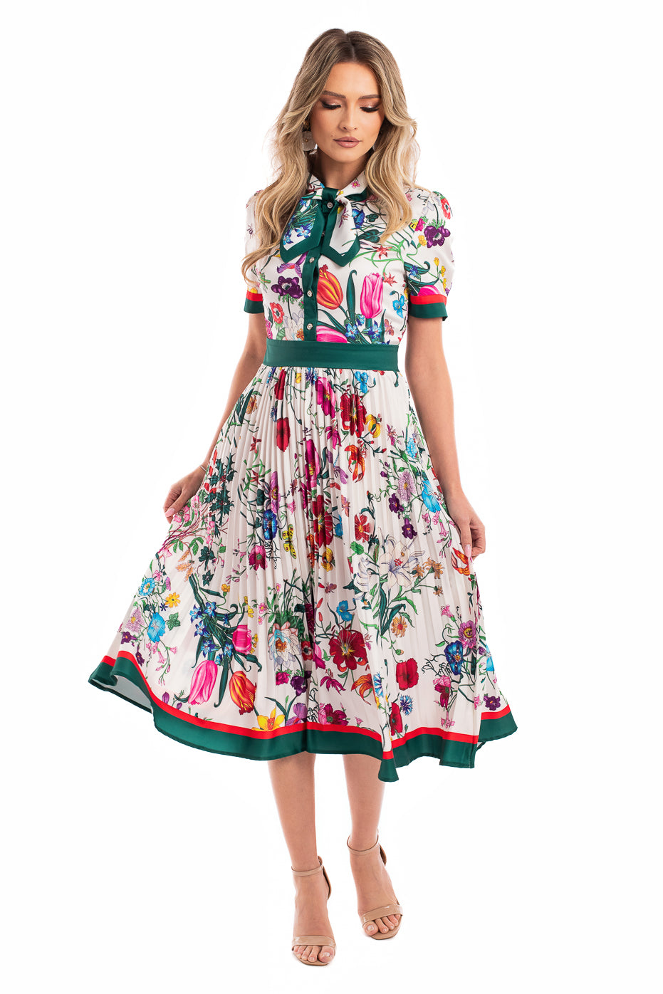 Rochie Multicolora cu Pliseu