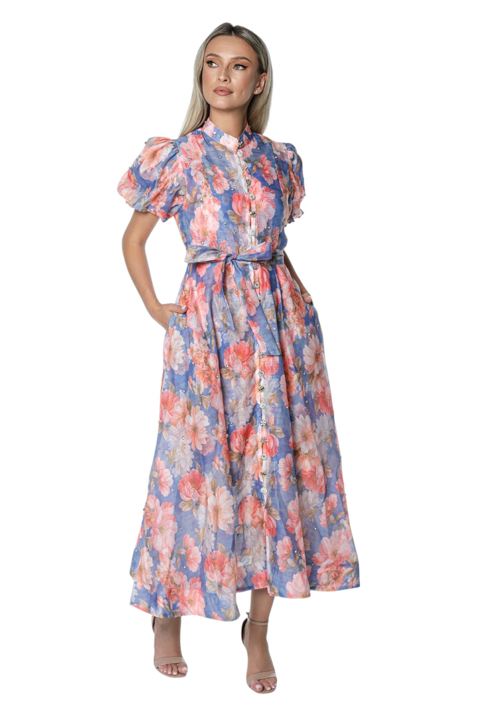 Rochie din Organza cu Aplicatii din Cristale